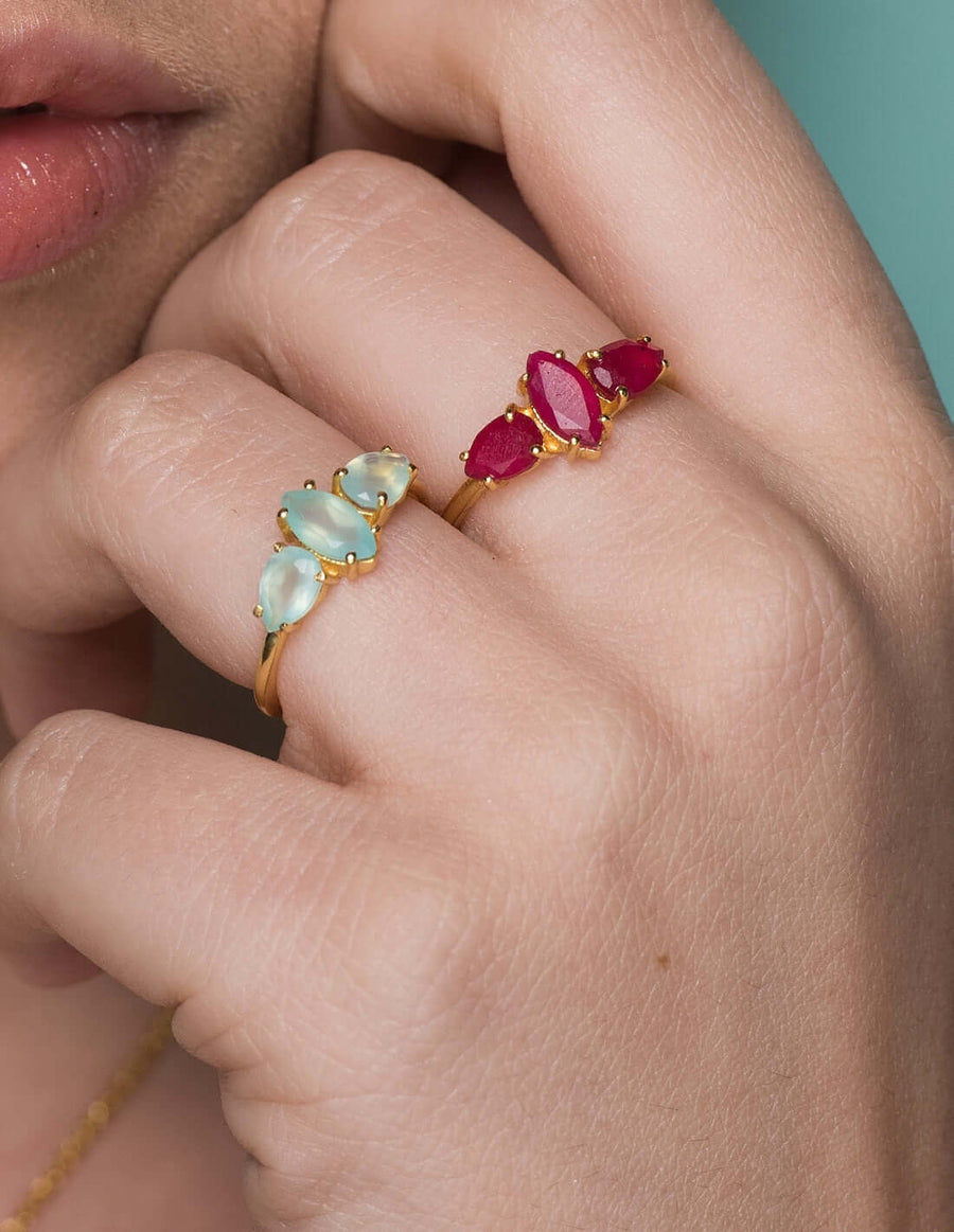 Anillos piedras de colores bañados en oro de LAVANI Jewels