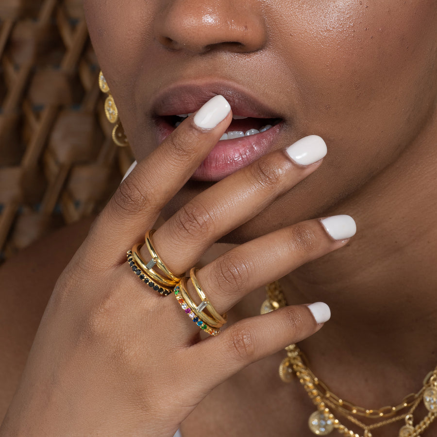 Anillo multicolor con circonitas de colores de Lavani jewels