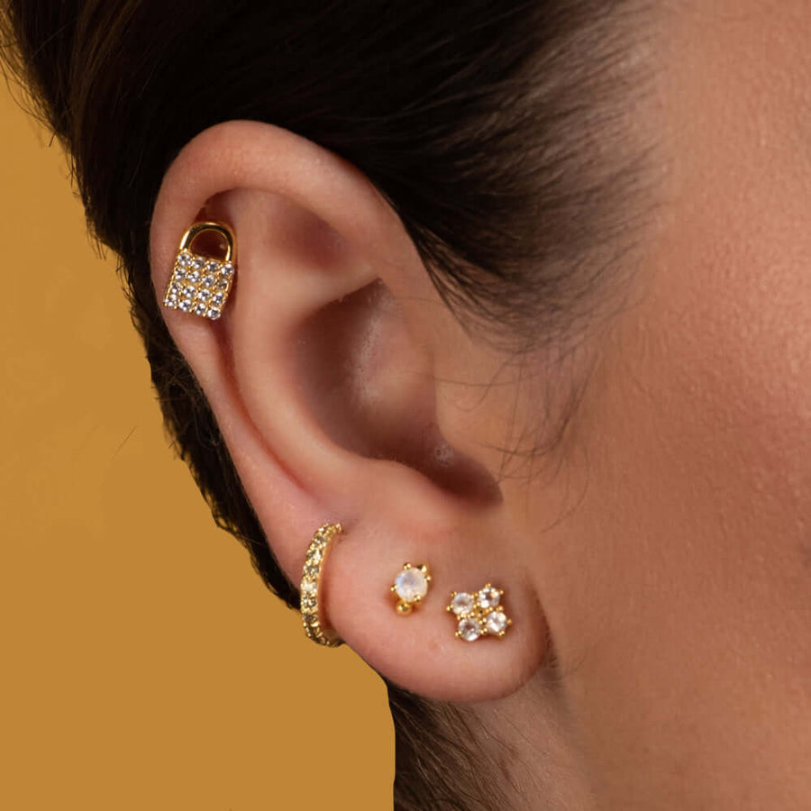 Eclectische Shine Small Hoops Geel