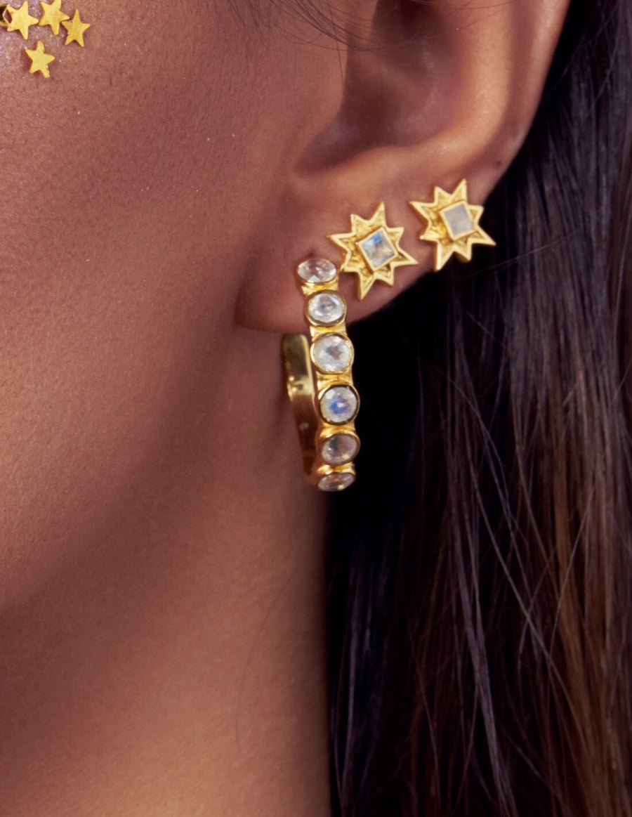 Boucles d'oreilles blanches Halley