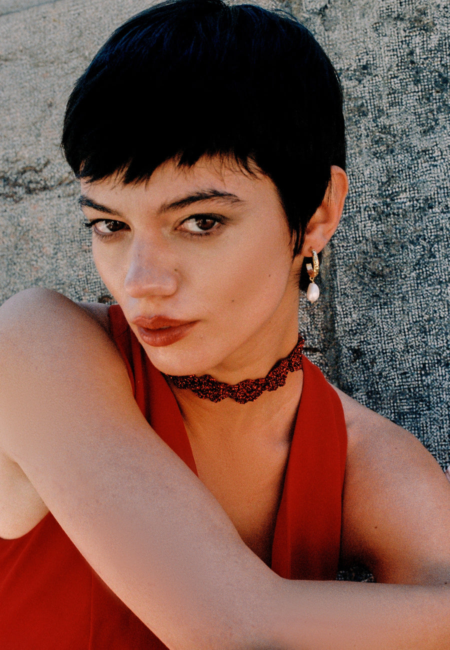 Choker Clover Gertrudis Rojo
