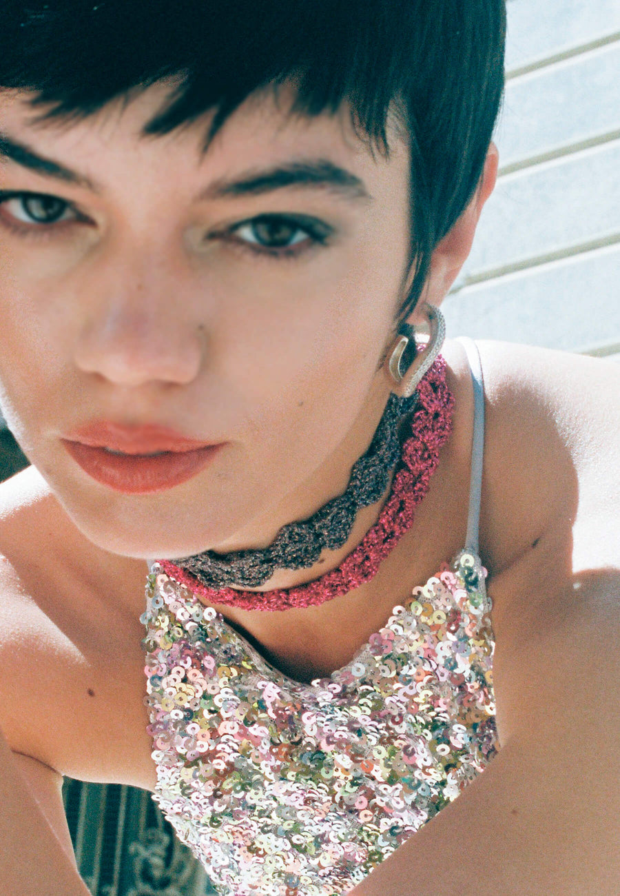 Choker Spike Pitiusas Fucsia