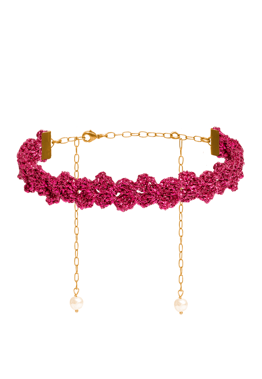 Choker Spike Pitiusas Fucsia