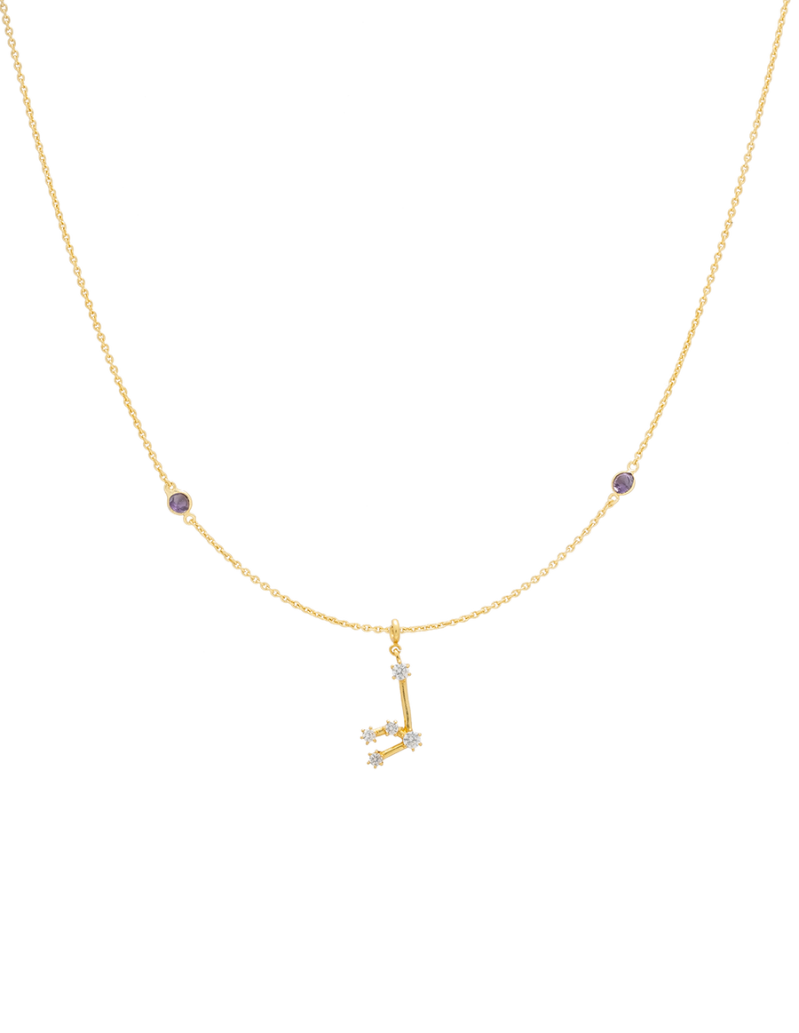 Collar Zodiaco Acuario dorado con un charm intercambiable