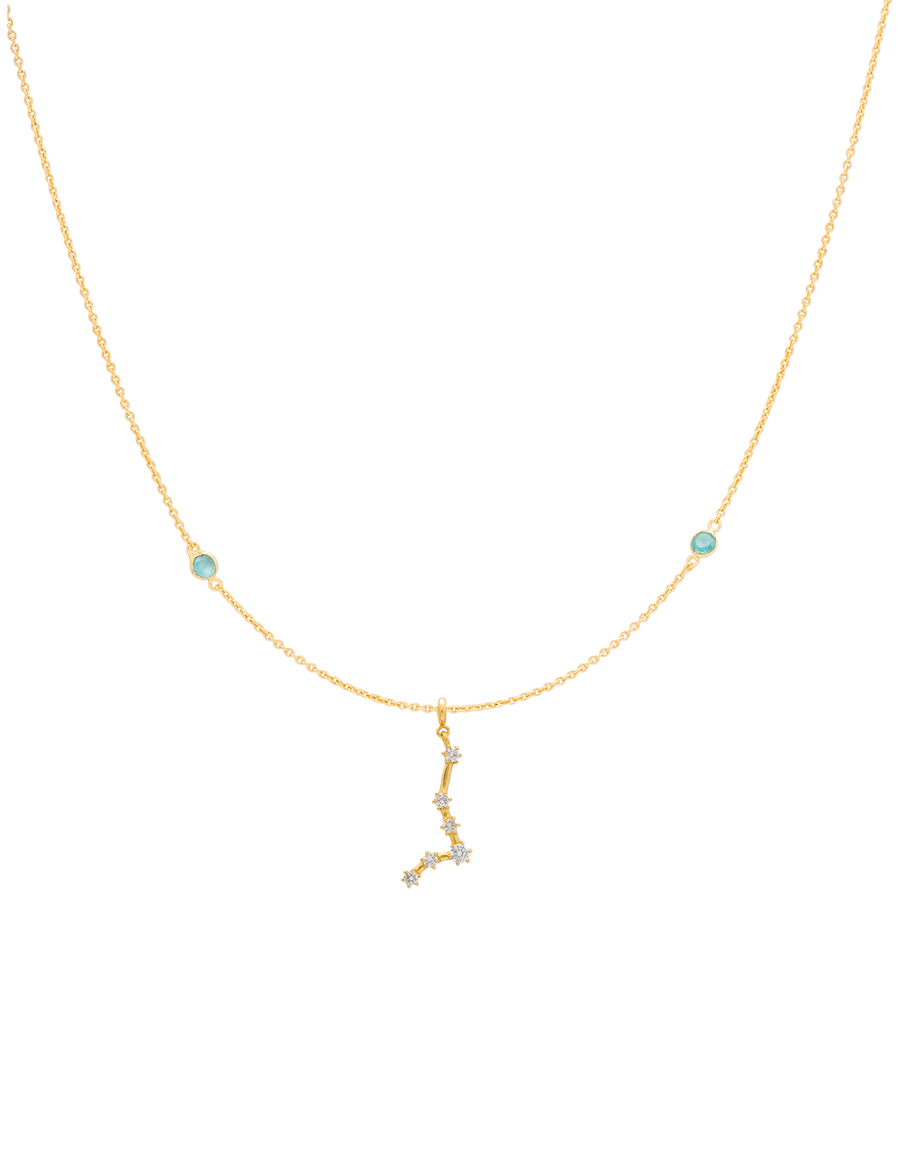 Collar Zodiaco Piscis dorado con un charm especial de horoscopo
