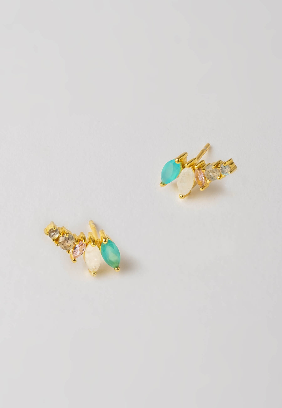 Pendientes trepadores de oreja hojas de flor de loto