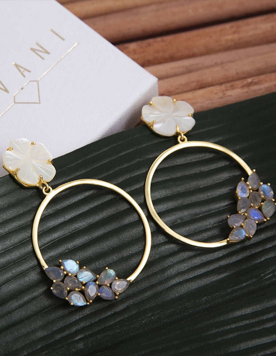 pendientes para eventos con piedras naturales