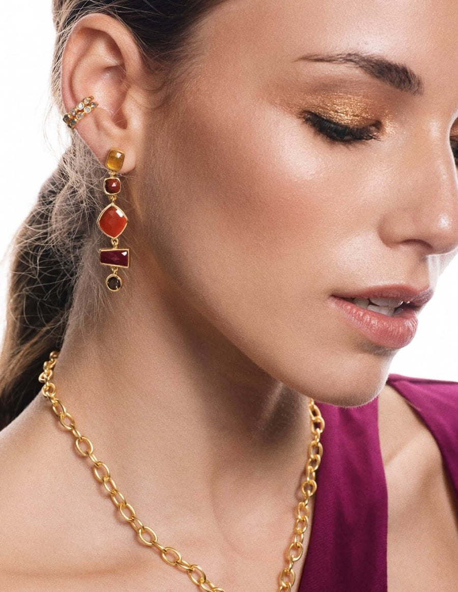 pendientes de fiesta con piedras geometricas