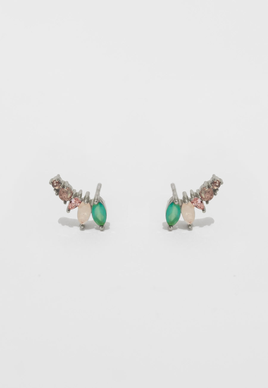 pendientes trepadores en plata