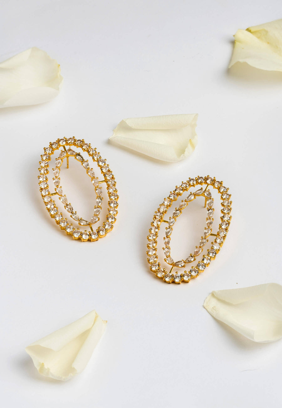 White Rivoli Earrings