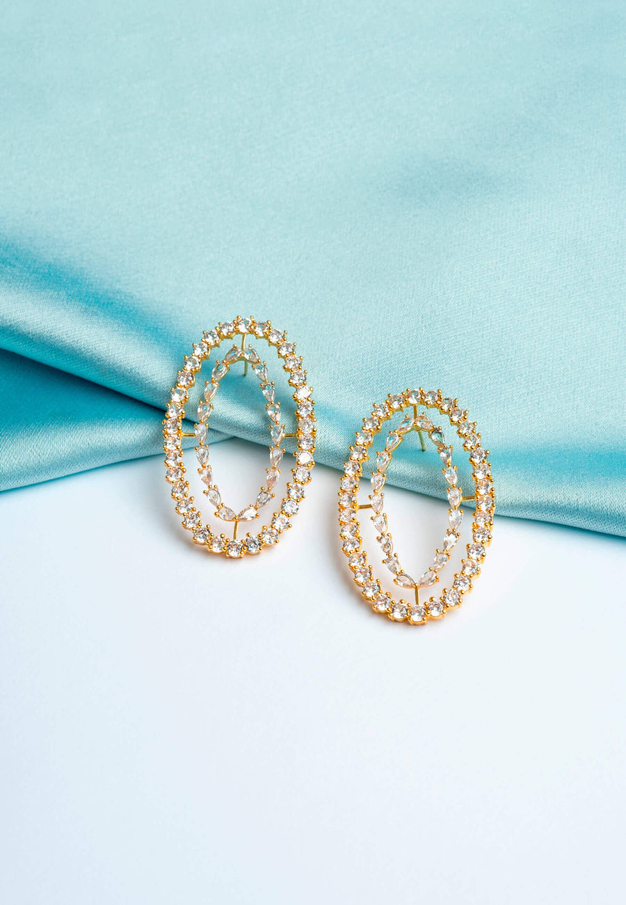 White Rivoli Earrings