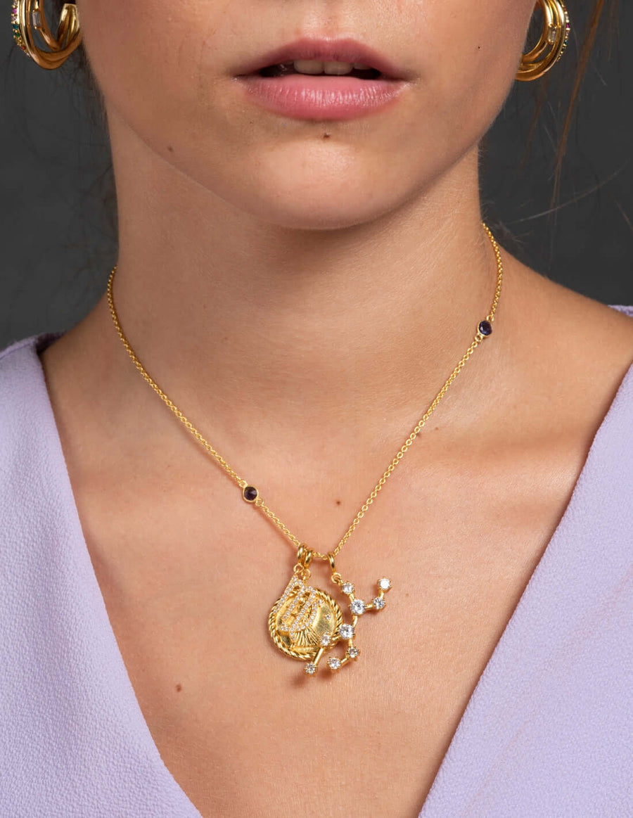 Maagd drievoudige dierenriem ketting