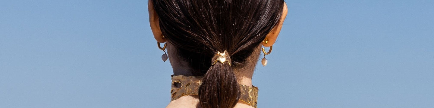 Accesorios para el pelo: colección de accesorios para recoger el pelo dorados