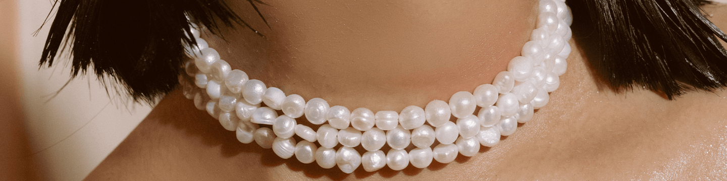 choker de perlas blancas