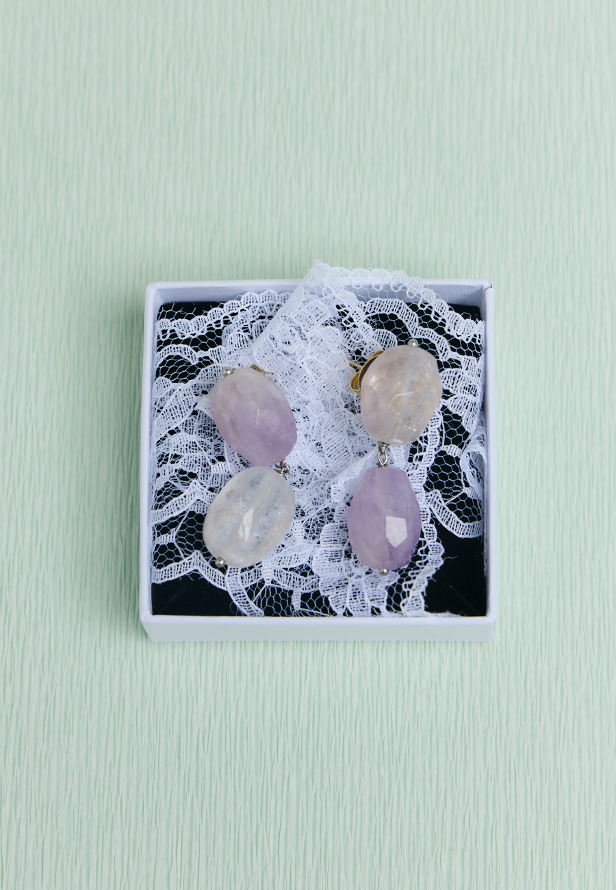 Boucles d'oreilles Elva violettes