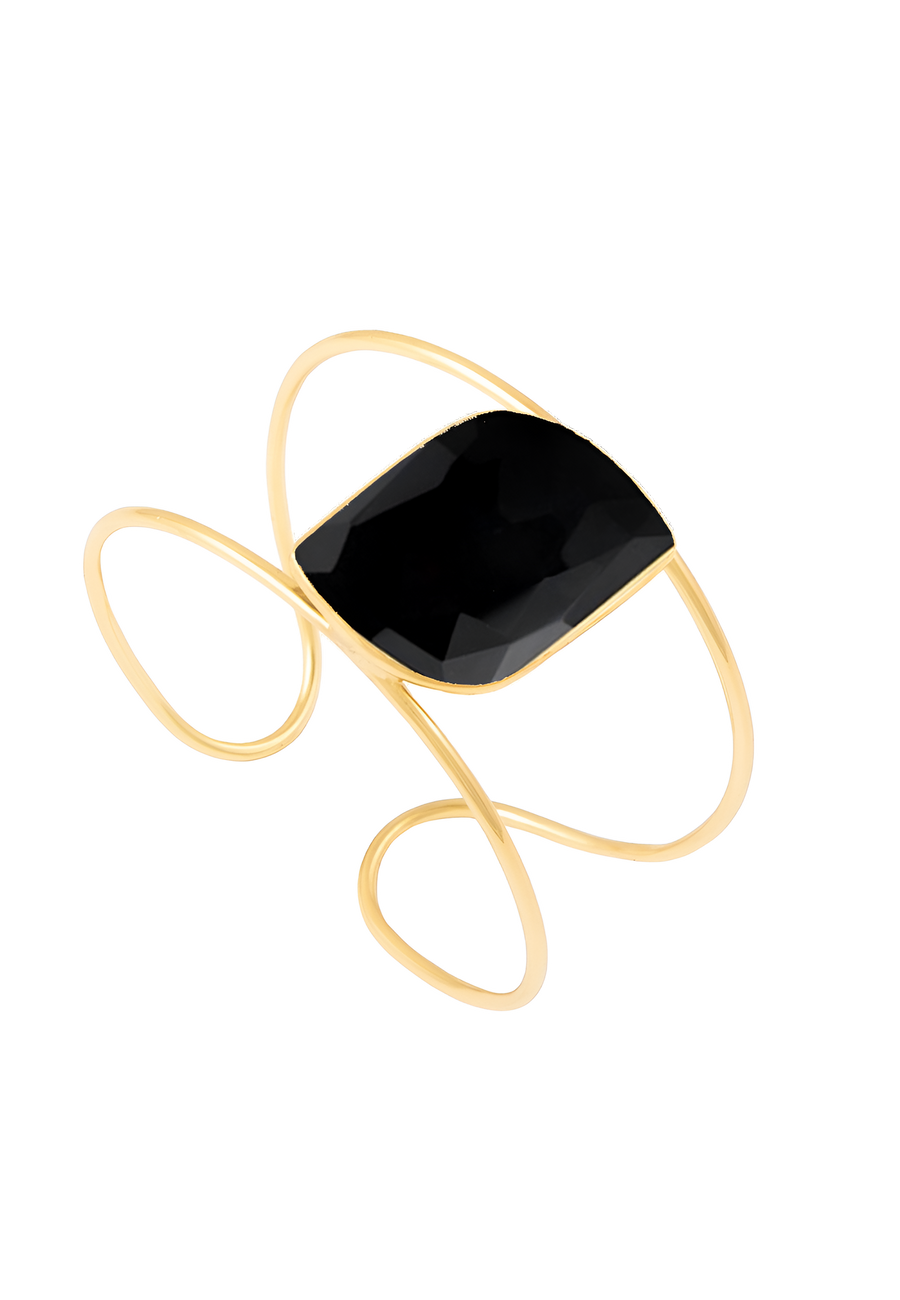 Brazalete Negro dorado y ancho de Lavani Jewels