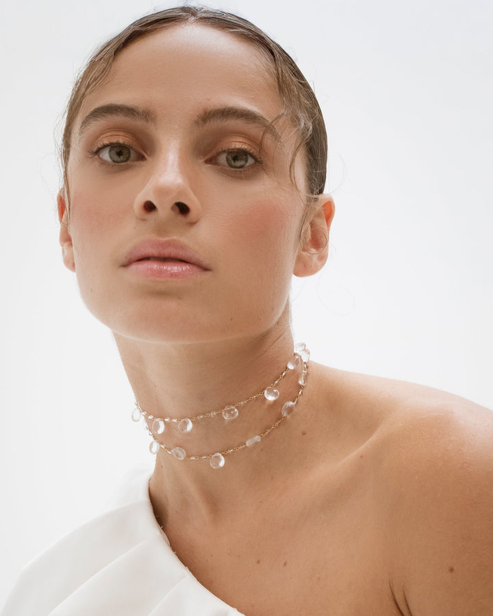 choker de cristales para novia Helene