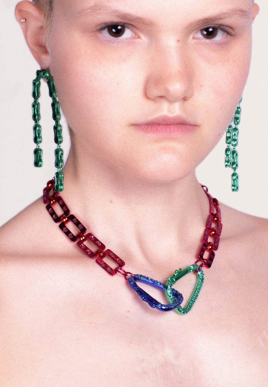 Green Vallecas Chain Earrings