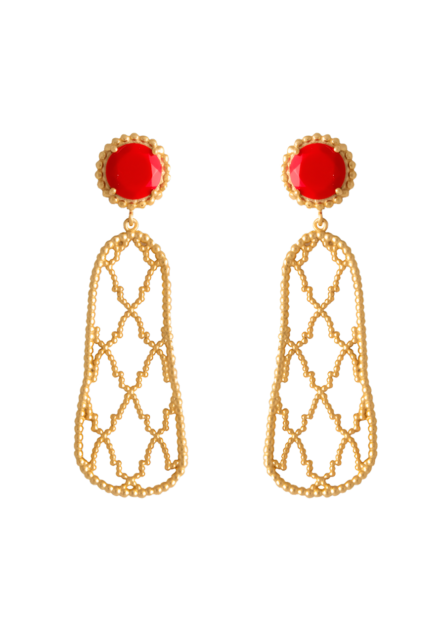 Red Alhambra Earrings