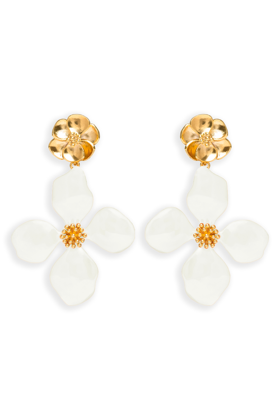 Pendientes Blancos de flor Cassia