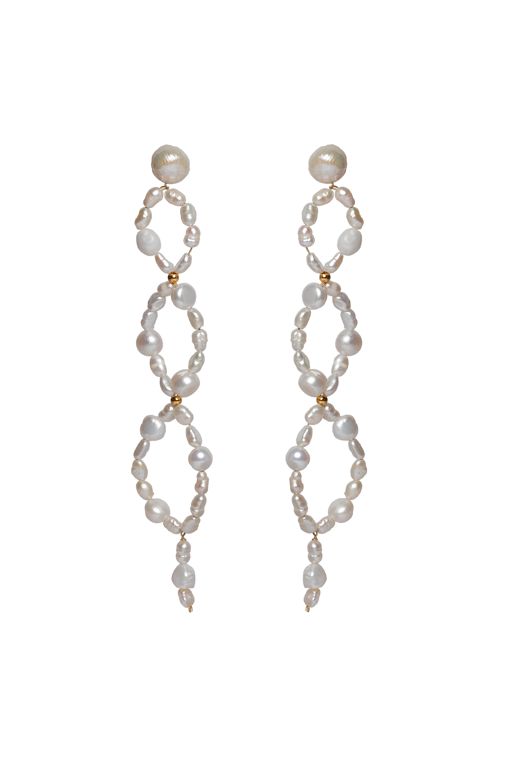 Pendientes de perlas modernos en Espiral Hikari I LAVANI Jewels