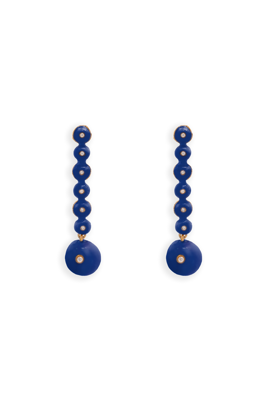 Pendientes azules largos hibiscus