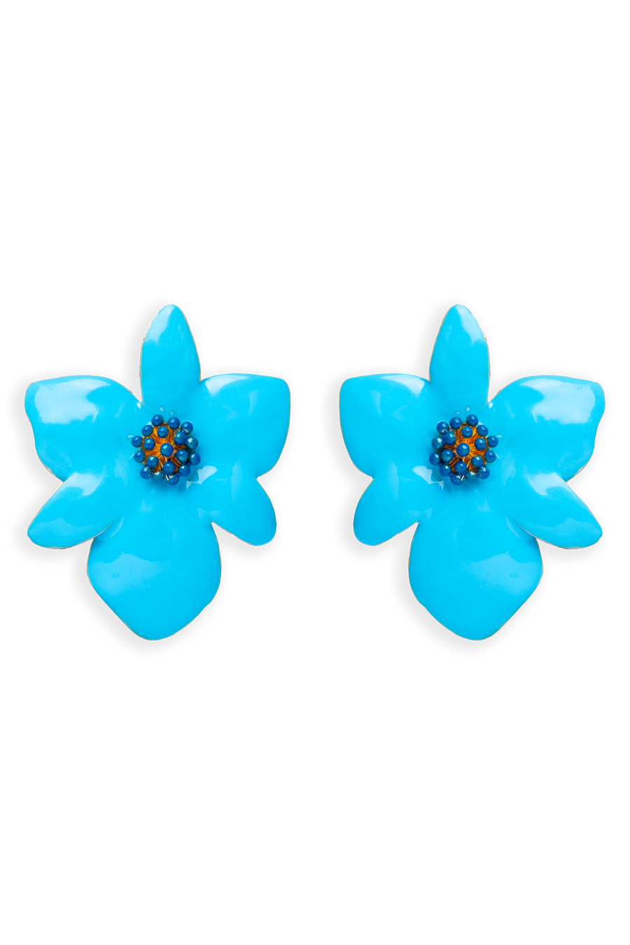 Pendientes azules en forma de Orquídea