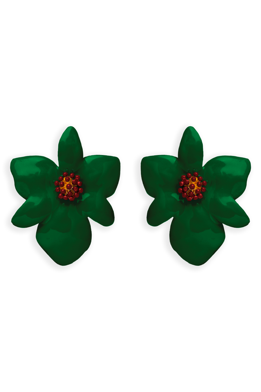 Pendientes verdes en forma de Orquídea de Dolores Promesas
