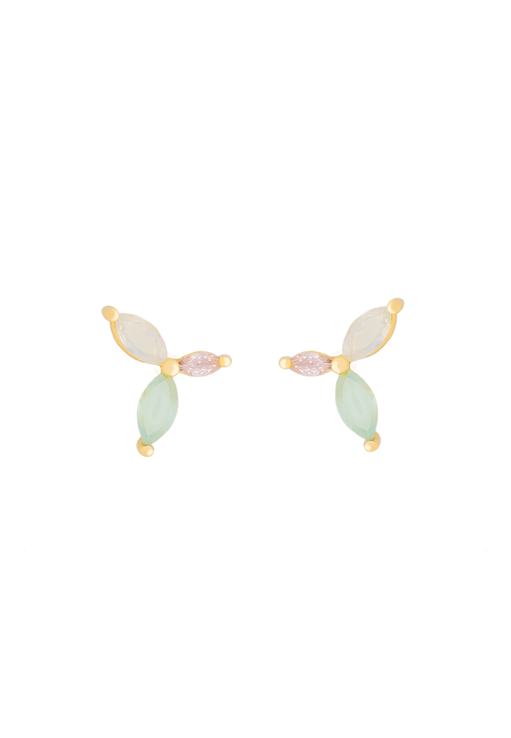 Pendientes boton petalos flor de loto Denali de Lavani Jewels