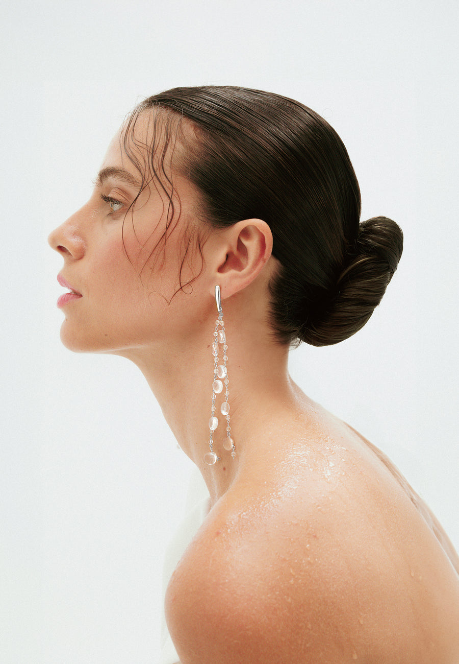 Pendientes Helene Cristales Plata