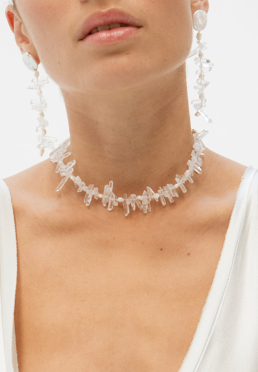 El choker Calista de cristal para novia