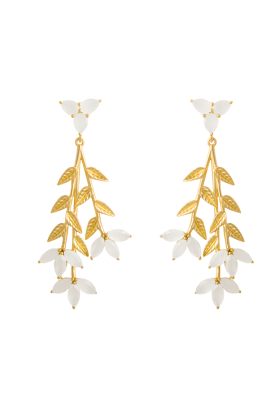 Witte Blume-oorbellen