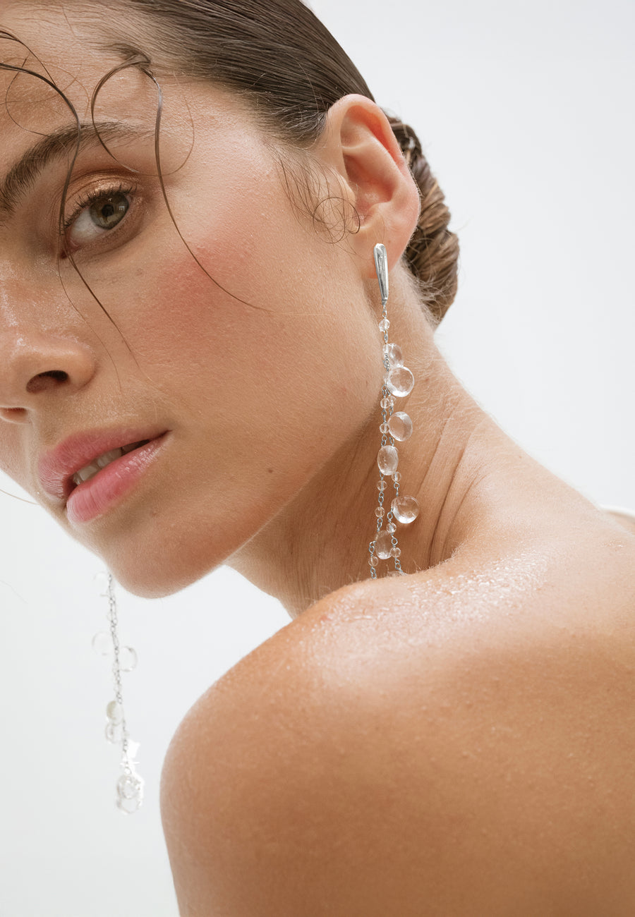 Pendientes Helene Cristales Plata