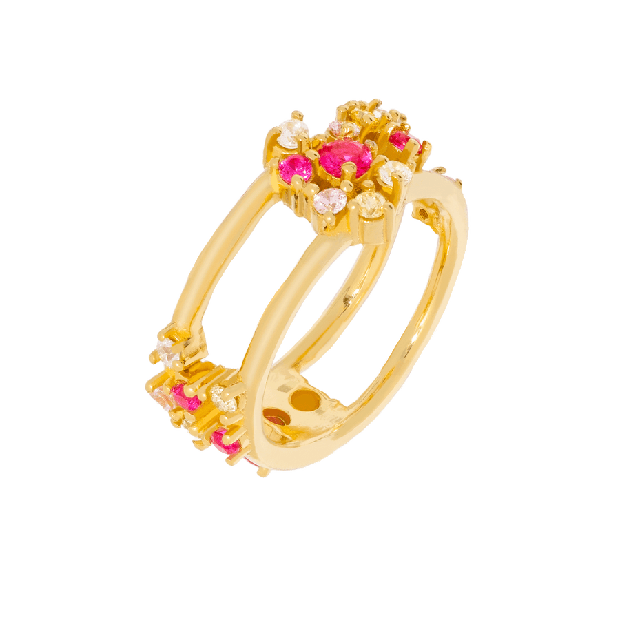 Anillo de flores bañado en oro Jasmine