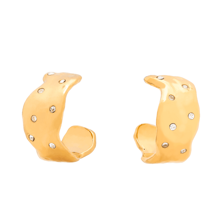 pendientes de aro dorados con circonitas de LAVANI Jewels