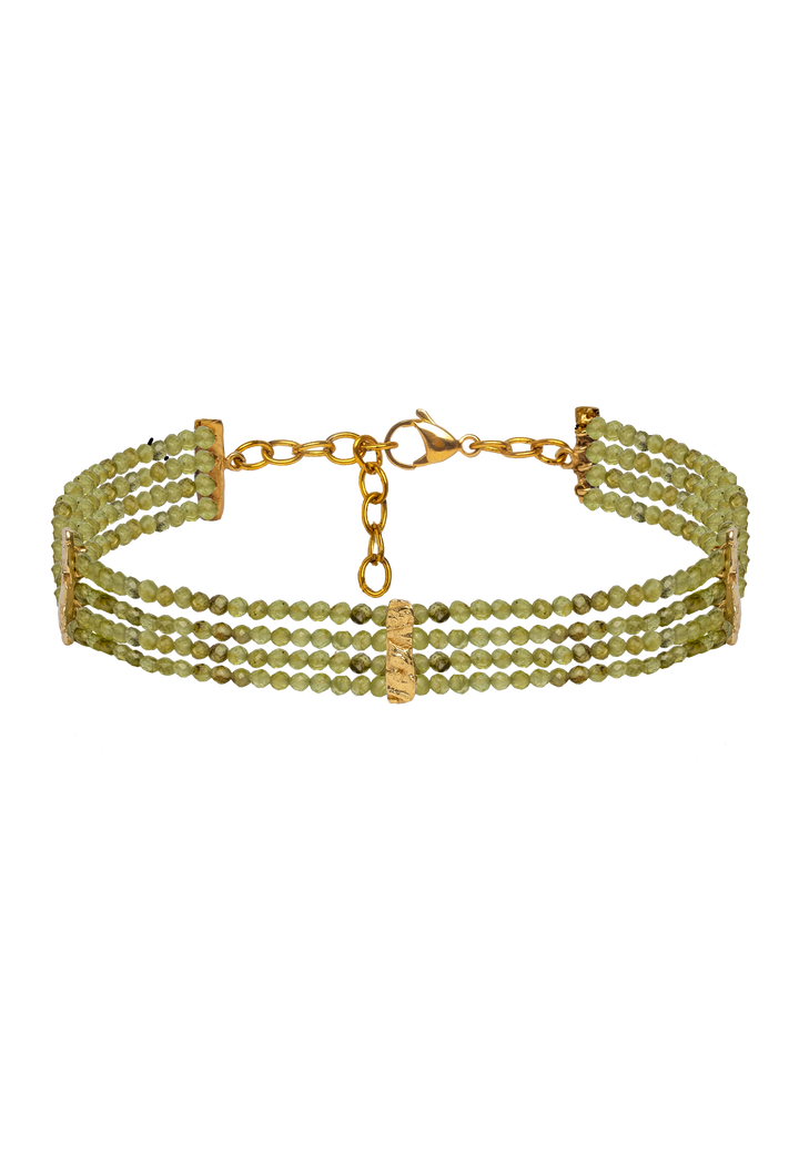 Choker de cuentas de colores de piedras en verde
