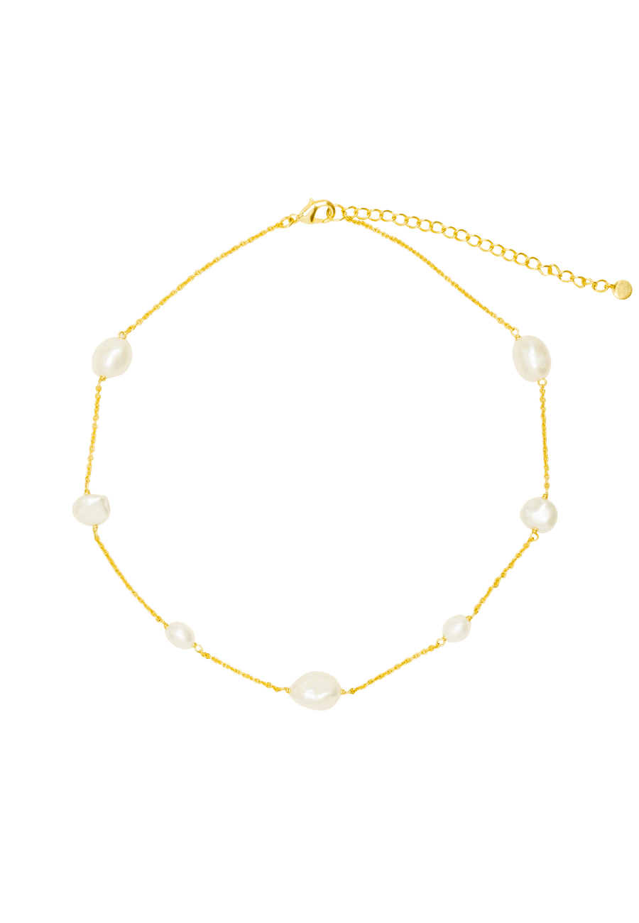 Choker perlas irregulares dorado de lavani jewels