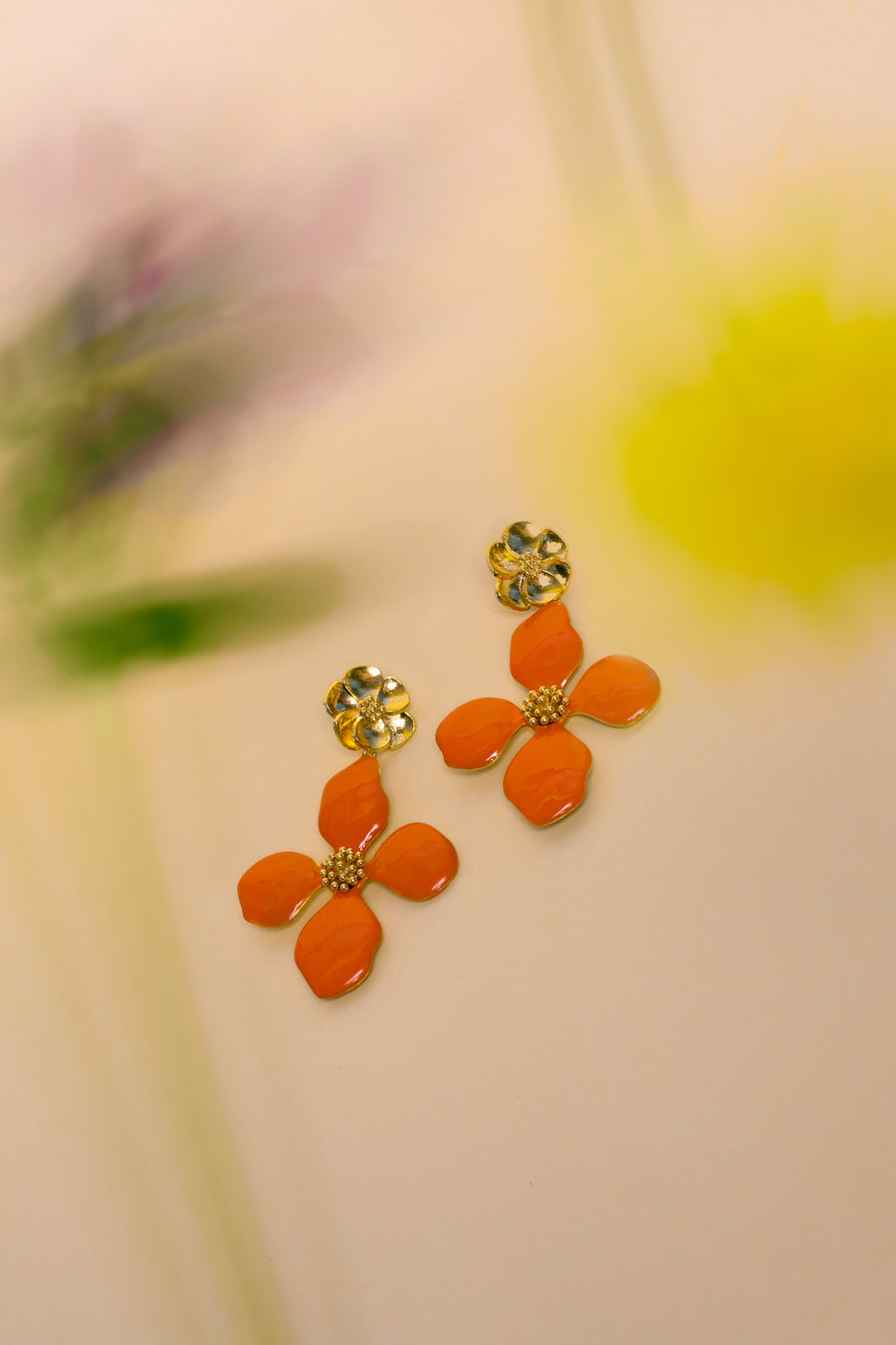 Cassia oranje oorbellen