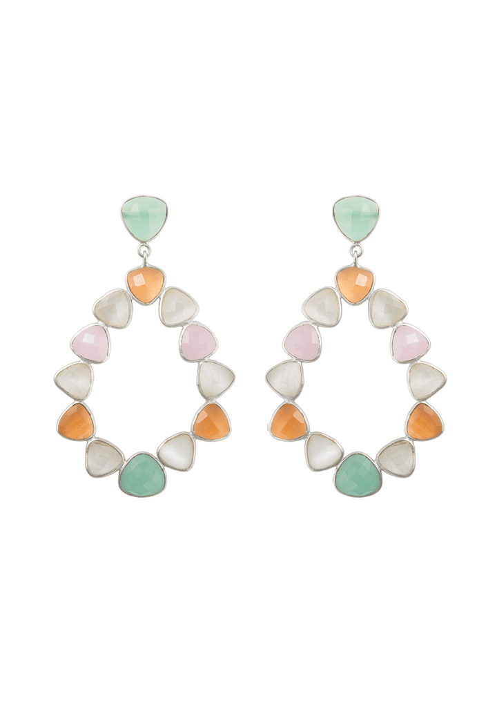 pendientes de plata rosa y blanco joyería de diseño