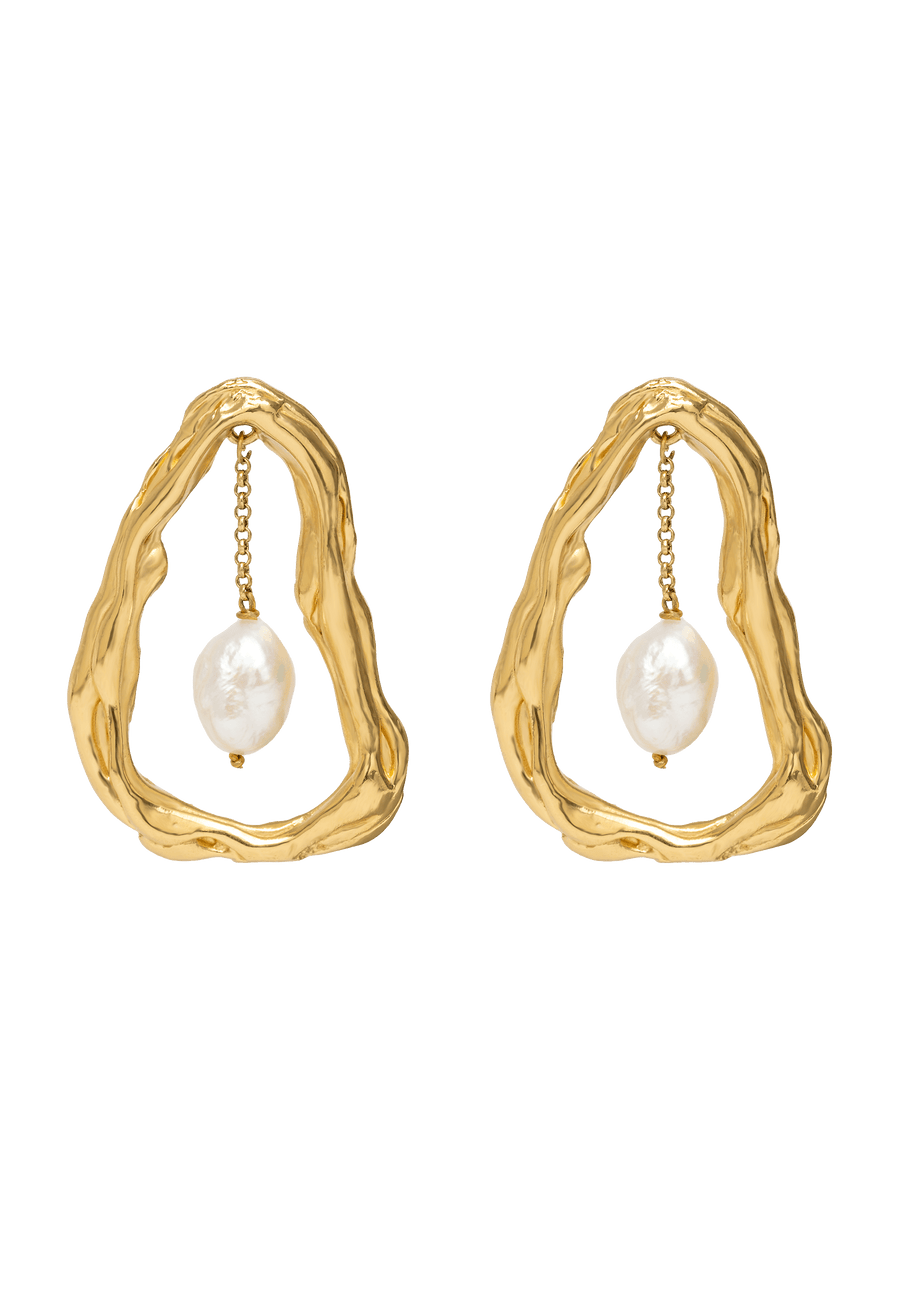 Pendientes de perlas en forma de lágrima de lavani jewels