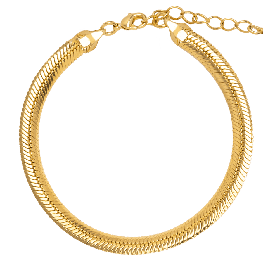 pulsera cadena dorada estilo escamas de serpiente