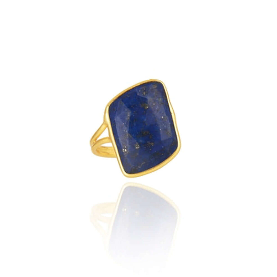 Parte frontal de anillo stardust piedra semipreciosa azul