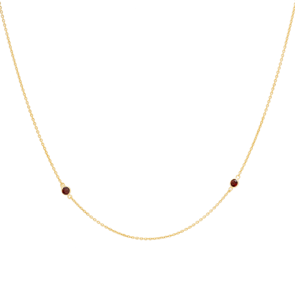 Buy July Cancer Birthstone Ruby Necklace, 14K Gold Ella Name Necklace  Online in India - Etsy