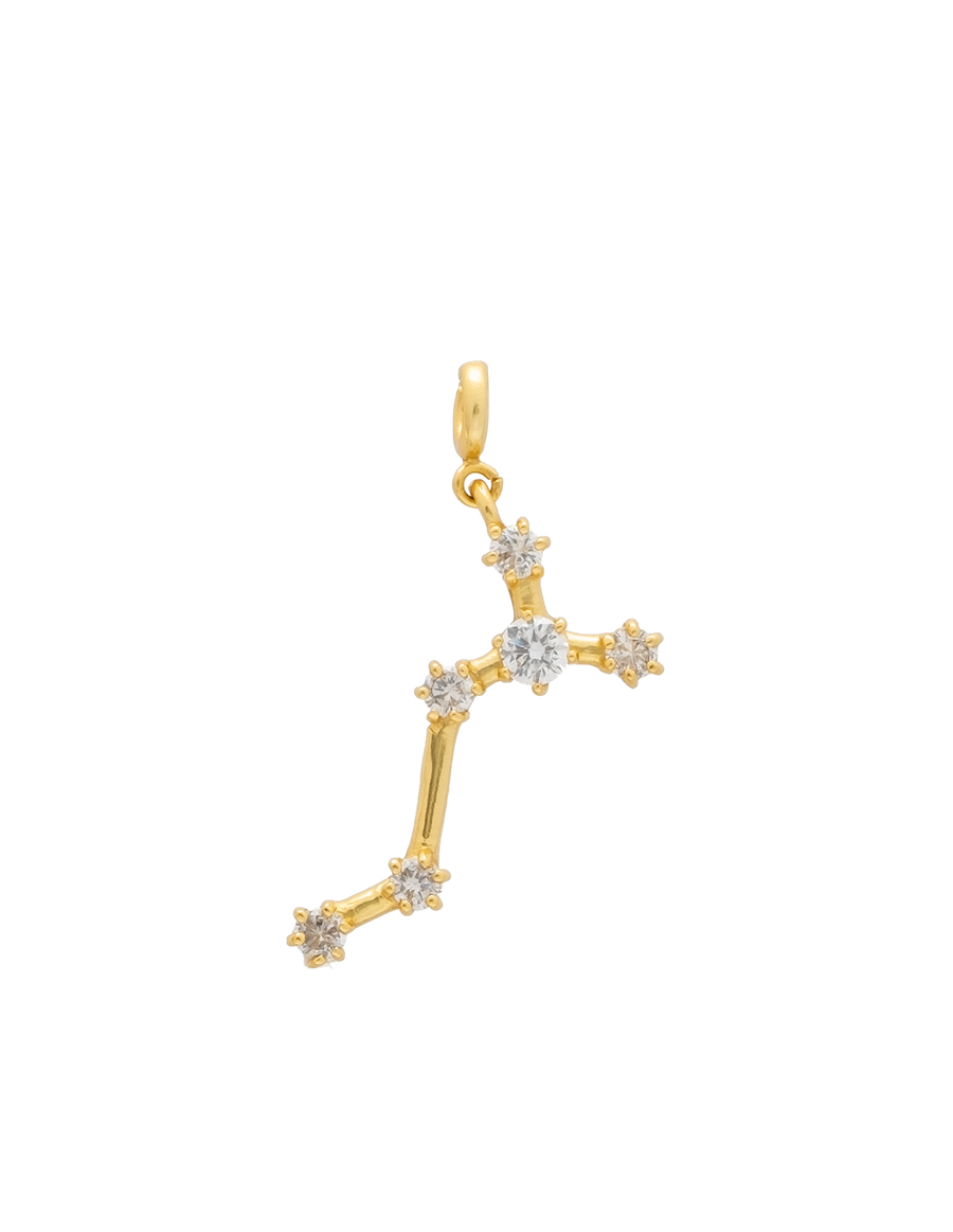 Charm de la constelación de escorpio adornado con circonitas blancas.