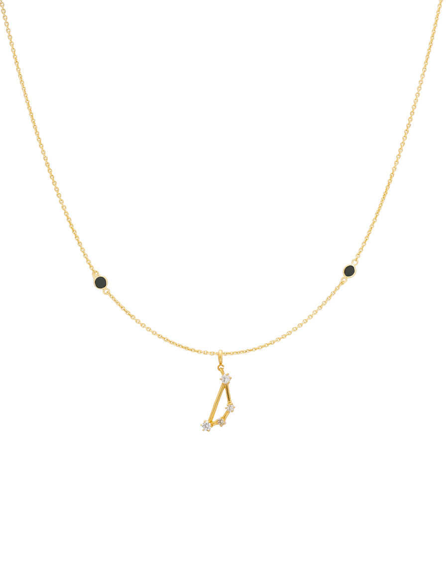 Collier pendentif Star Color Blossom BB, or jaune, onyx et diamant