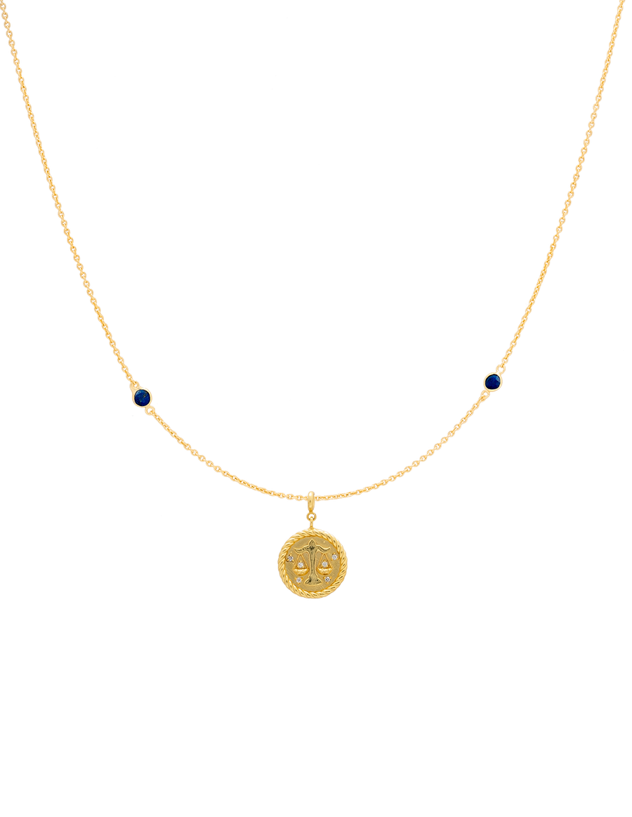 Collar Zodiaco Libra dorado con un charm especial de horoscopo