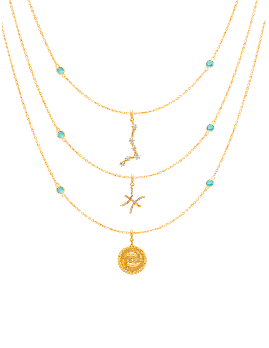 Collar Zodiaco Piscis con piedra semi preciosa de Lavani Jewels