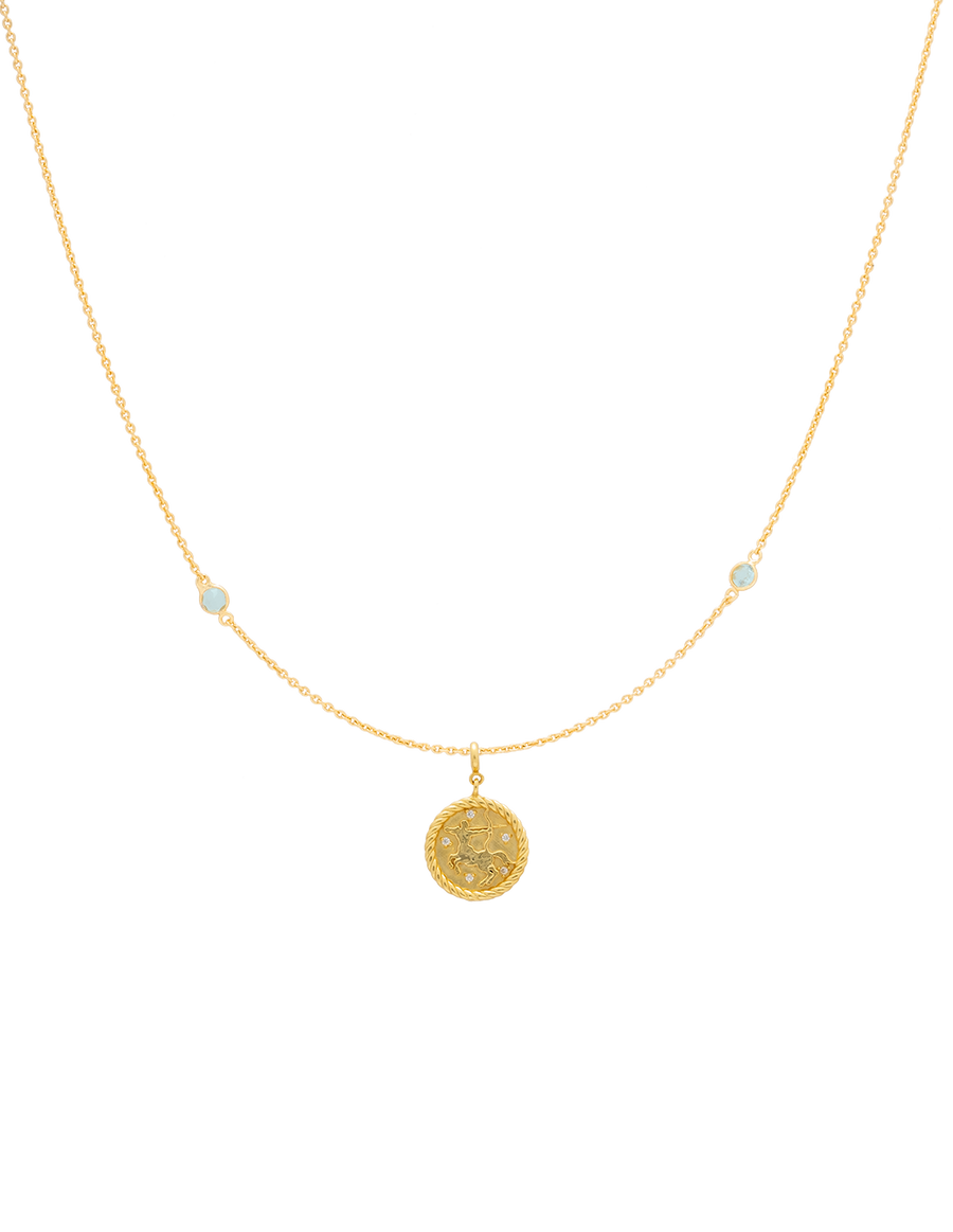 Collar Zodiaco Sagitario dorado con un charm especial de horoscopo