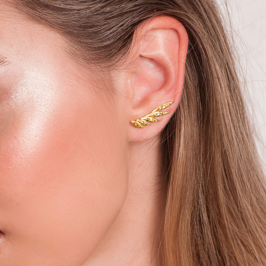 Boucles D'oreilles Tige Feuille Délicates - Bijou Tendance Doré Ou Argenté Pour Femme Et Fille - 7